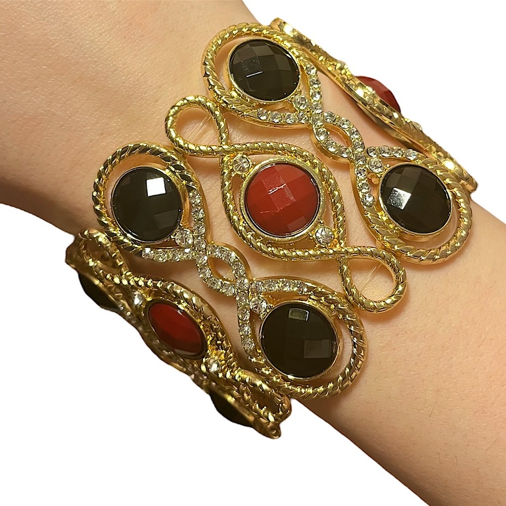 INC International Concepts Tri-Color Jewel Tone Cuff Bracelet